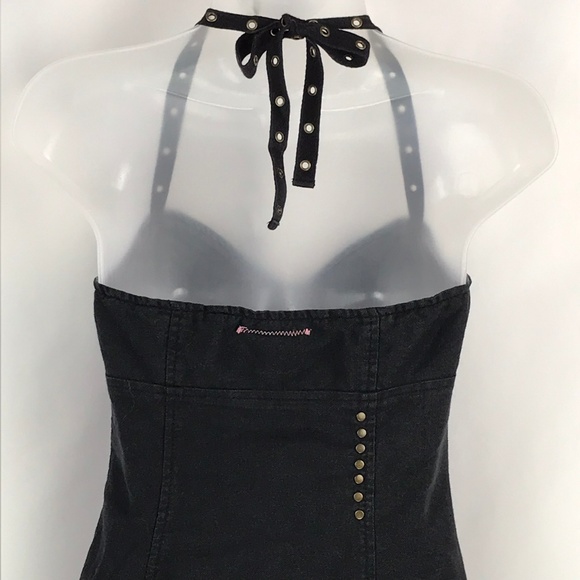 Free People Black Linen Halter Dress - Picture 4 of 7